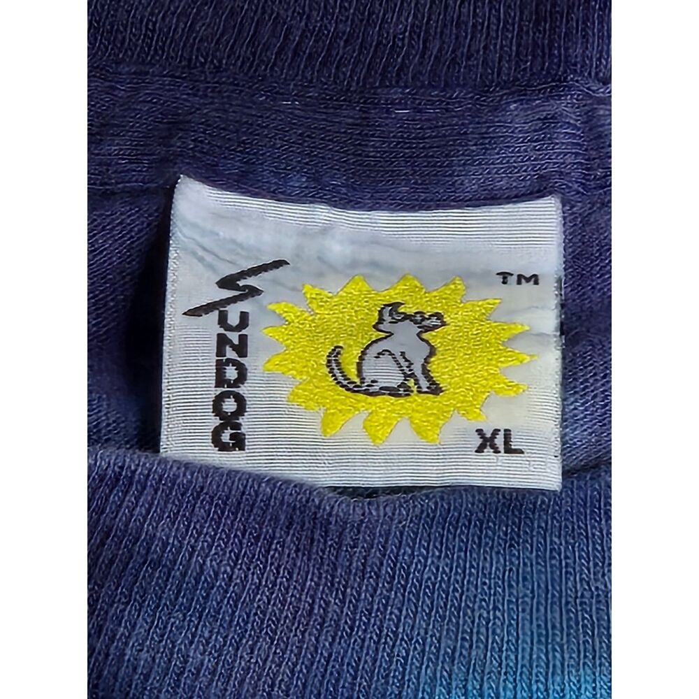 Vintage Sun Dog Spiral Tie Dye T-Shirt | Made in USA | Men's XL | Rainbow - Picture 3 of 9